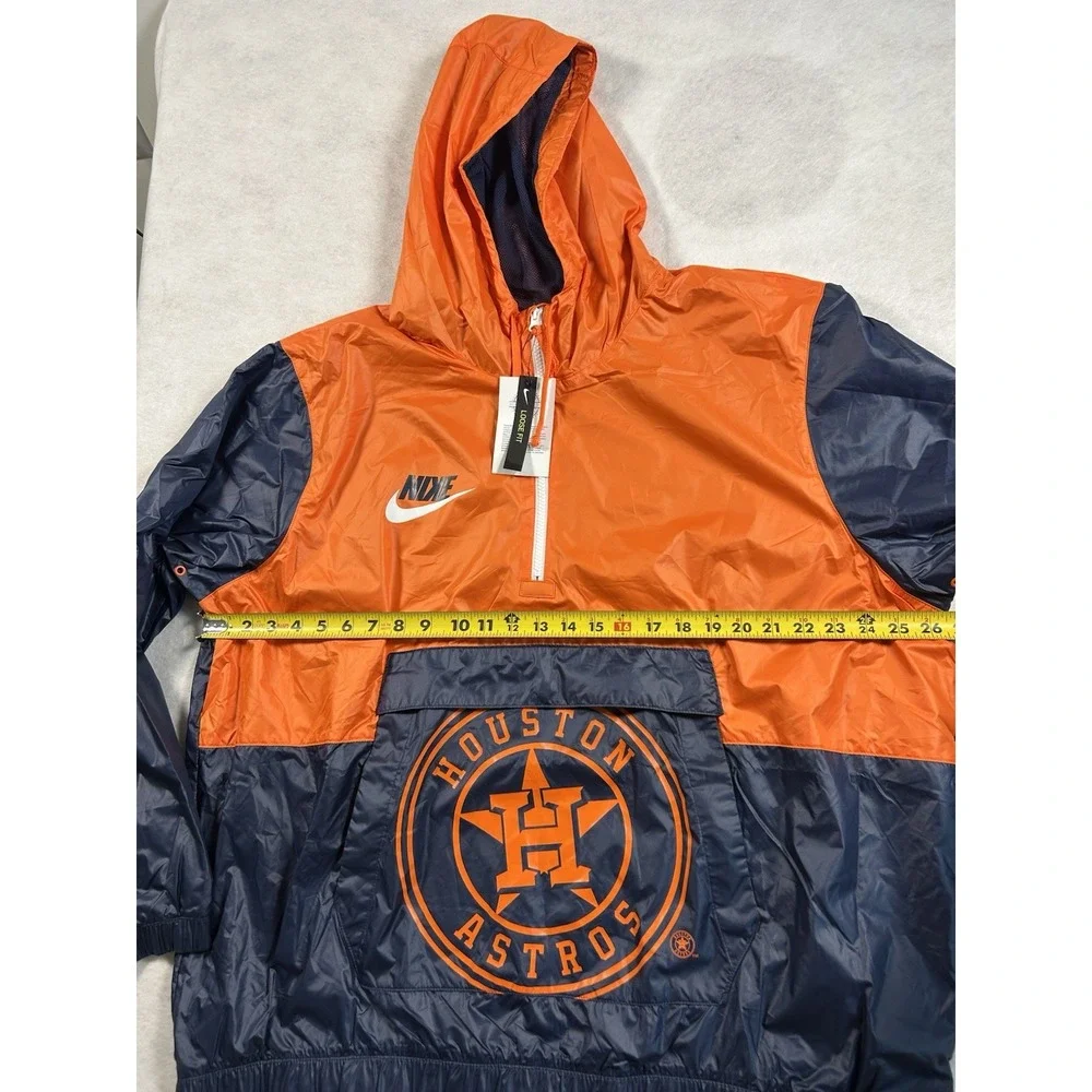 Nike Houston Astros Windbreaker Mens XXL Anorak Half Zip Jacket Hooded Blue NWT